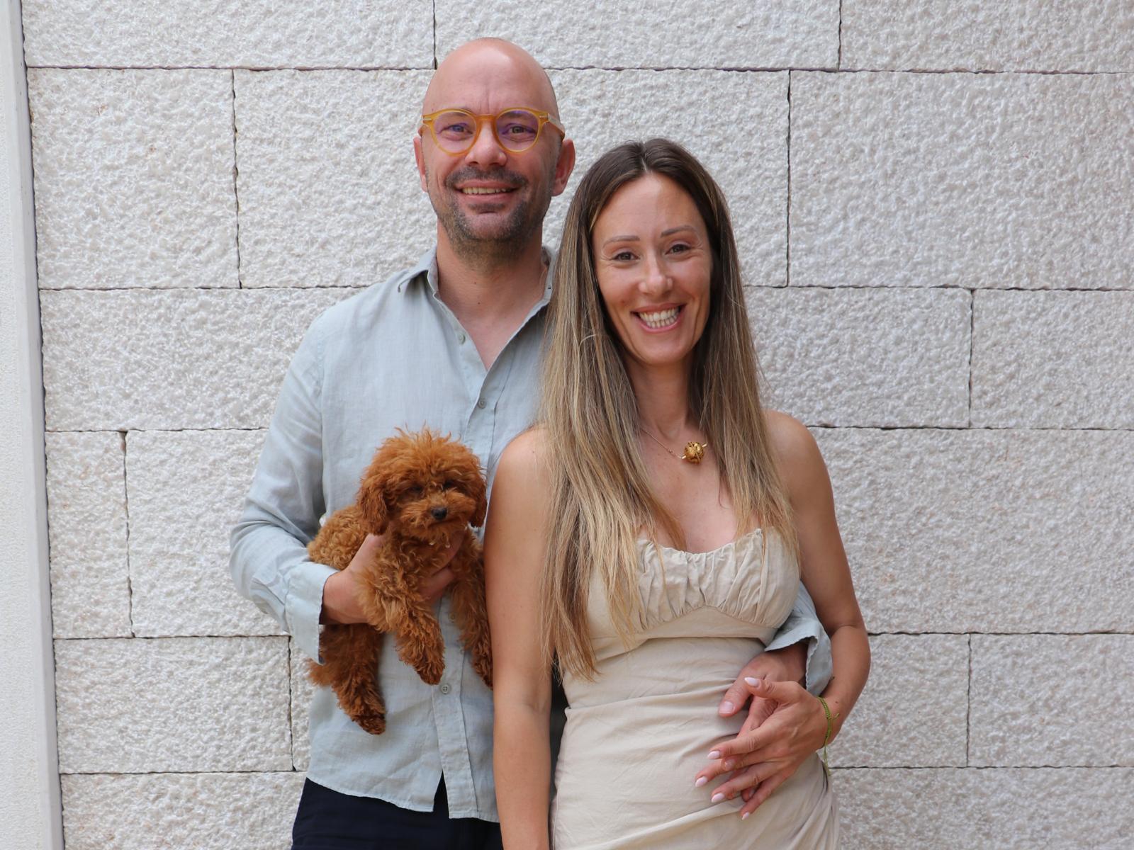 Andrea and Matija, the founders of LaMaison, with their dog