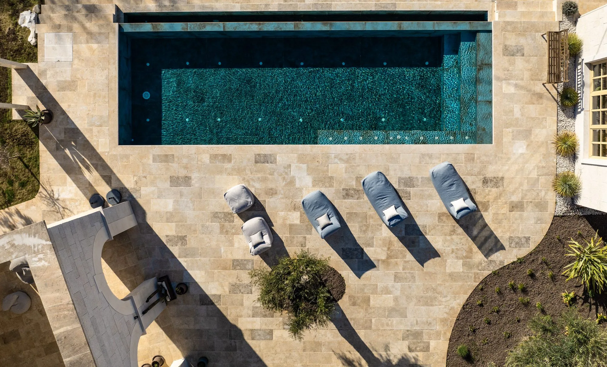 The salty infinity pool and terrace at LaMaison, inland Istria