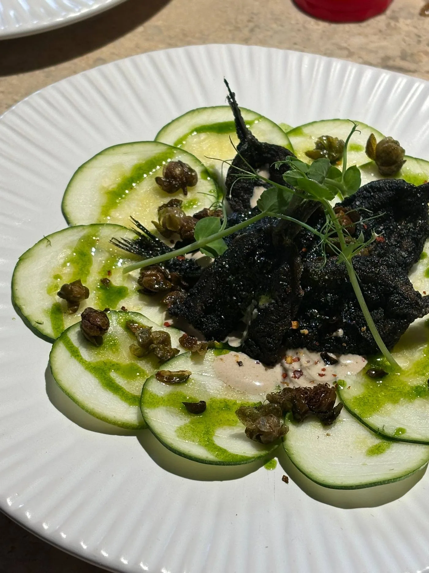 A dish dressed with the new season olive oil at LaMaison