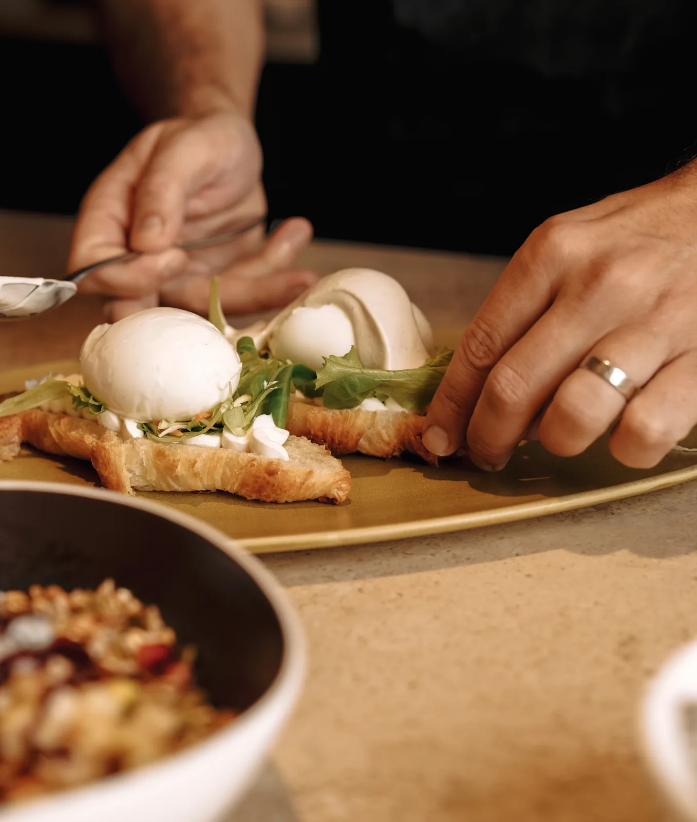 A first course plated at LaMaison